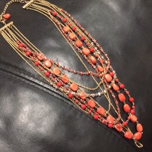 Coral and Gold Necklace